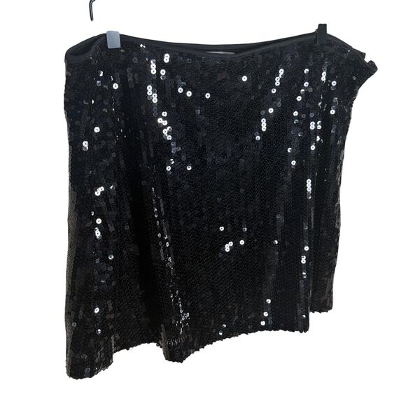 Abercrombie & Fitch High Rise Sequin Skort Black Mini Skirt Size XL - Picture 6 of 9